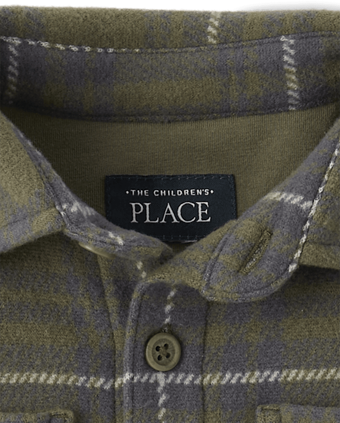 Baby And Toddler Plaid Luxe Cozy Knit Button Up Shirt