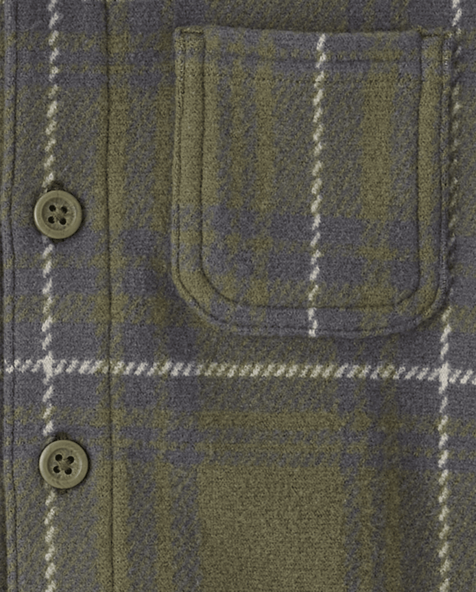 Baby And Toddler Plaid Luxe Cozy Knit Button Up Shirt