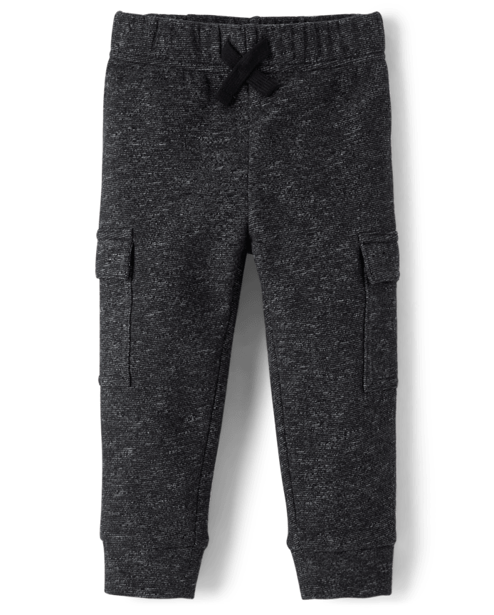 Baby And Toddler Boys Marled Fleece Cargo Jogger Pants