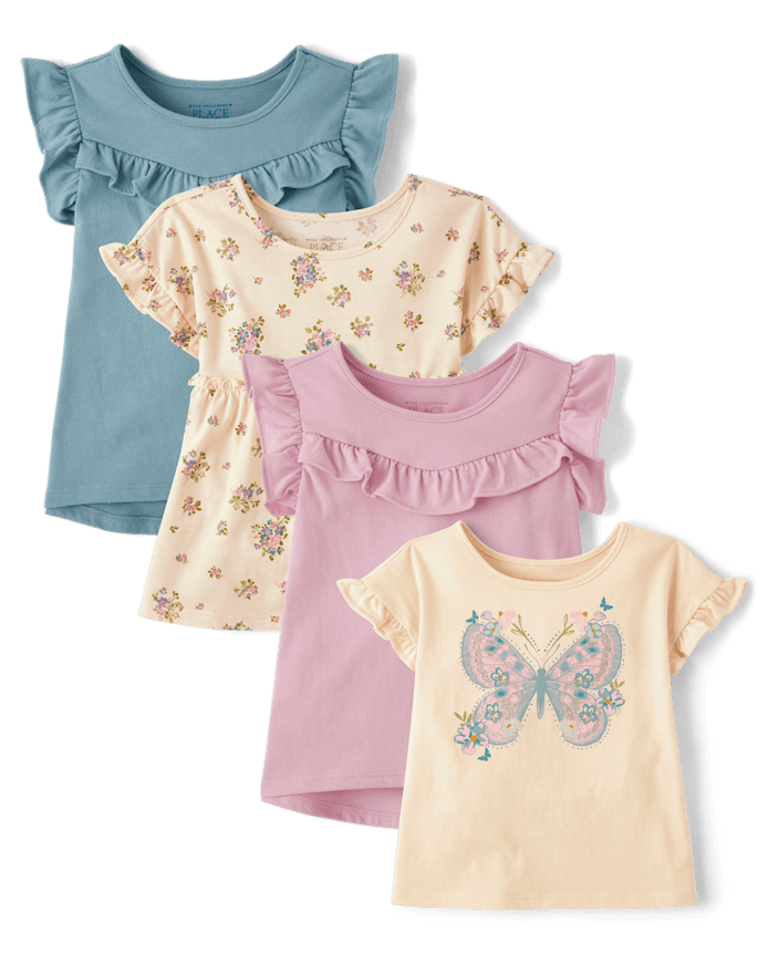Toddler Girls Butterfly Top 4-Pack