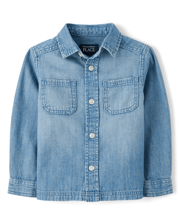 Baby And Toddler Chambray Utility Button Up Shirt