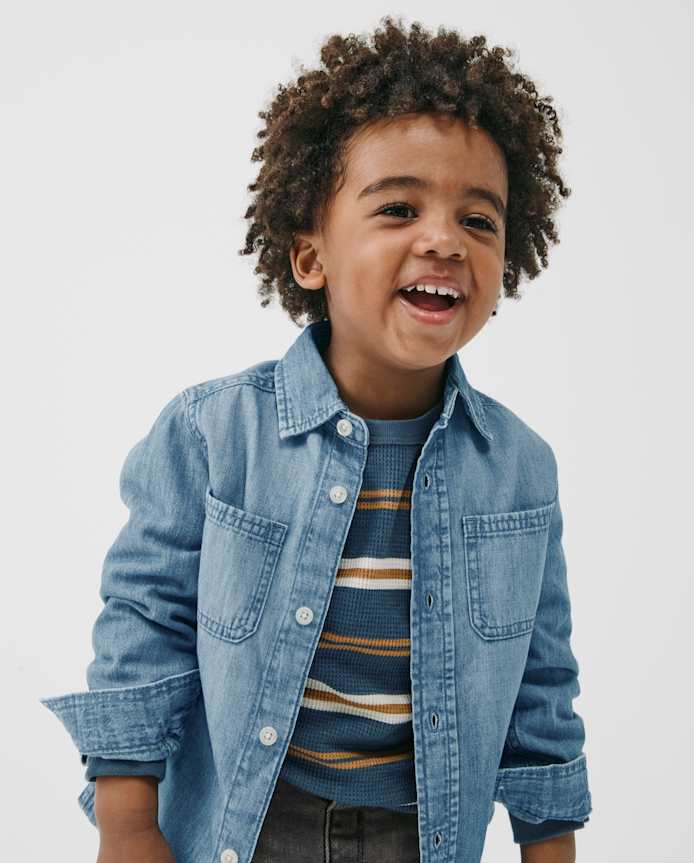 Baby And Toddler Chambray Utility Button Up Shirt