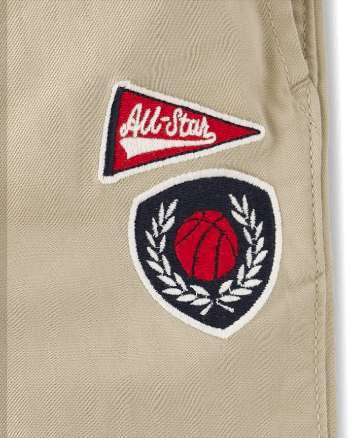 Baby And Toddler Embroidered Varsity Pull On Jogger Pants