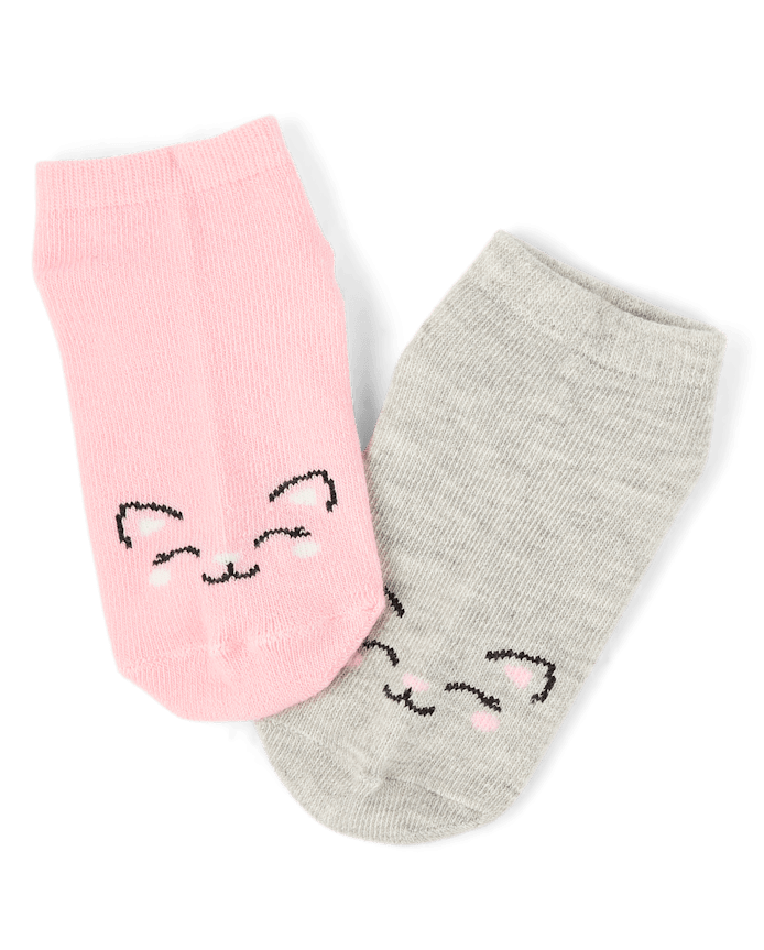 Toddler Girls Cat Ankle Socks 10-Pack