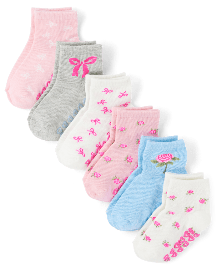 Toddler Girls Bow Midi Socks 6-Pack
