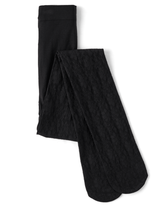 Girls Lace Microfiber Tights