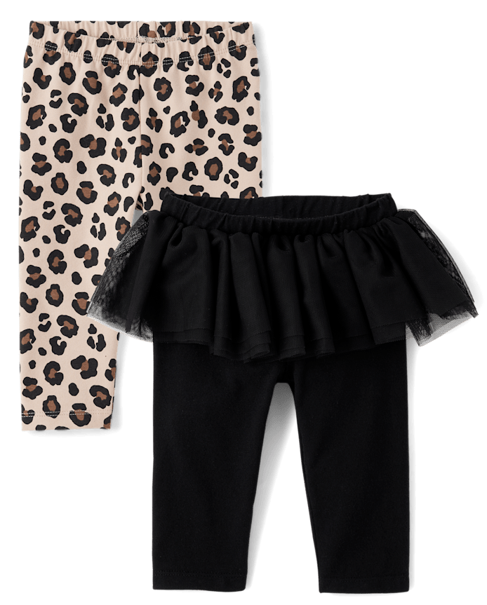 Baby Girls Leopard Tutu Leggings 2-Pack