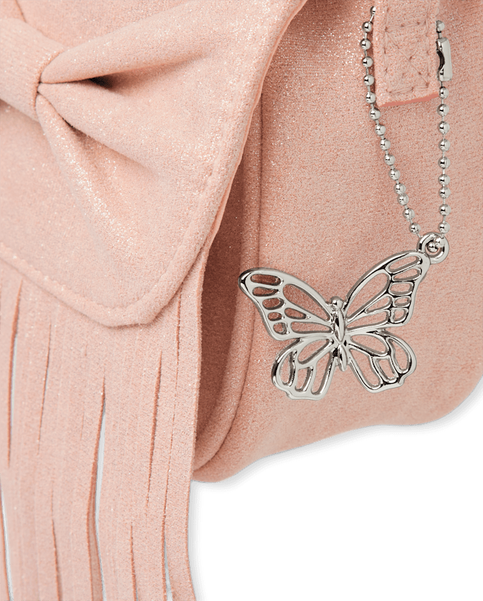 Girls Shimmer Bow Fringe Bag