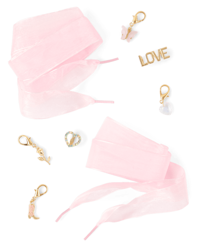 Girls Butterfly Shoelace Charm 7-Piece Set