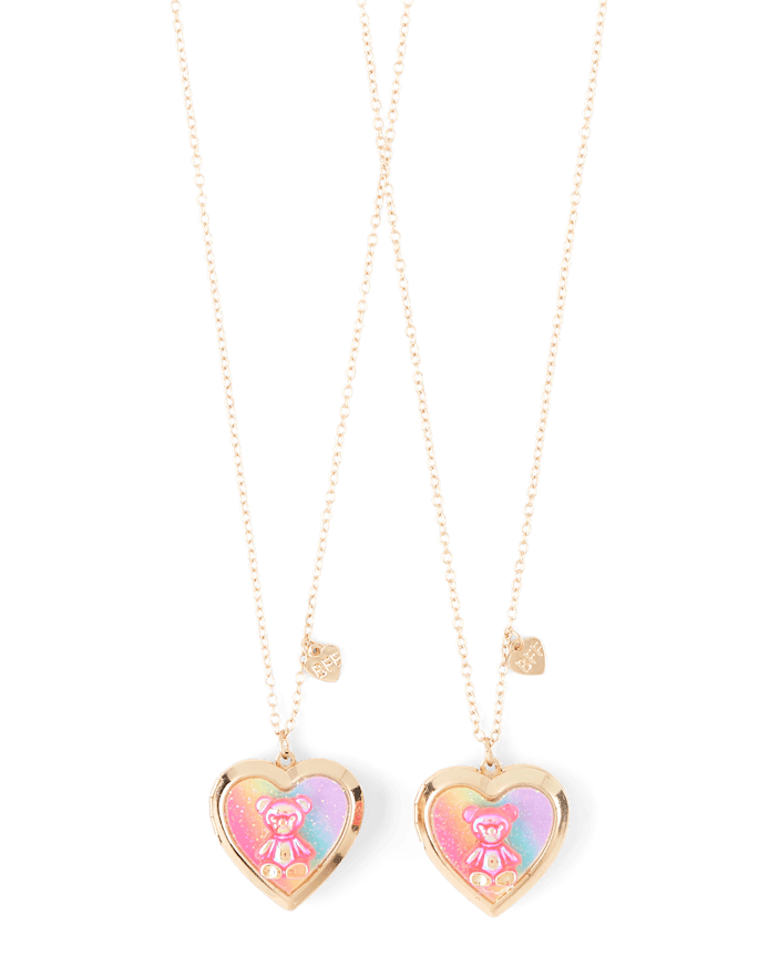 Girls Candy Bear BFF Locket Necklace 2-Pack