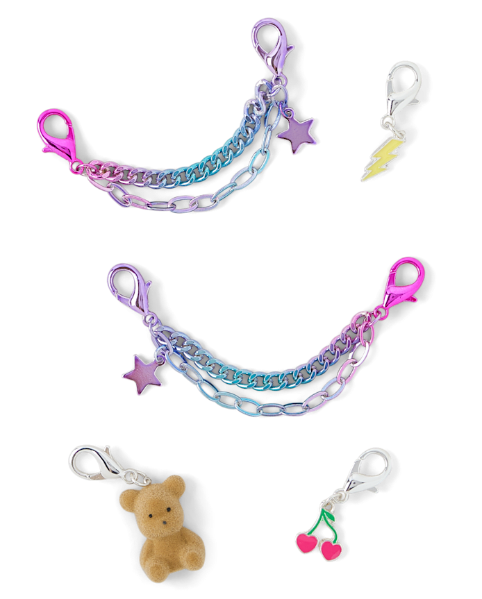 Girls Chain Link Shoelace Charm 5-Pack