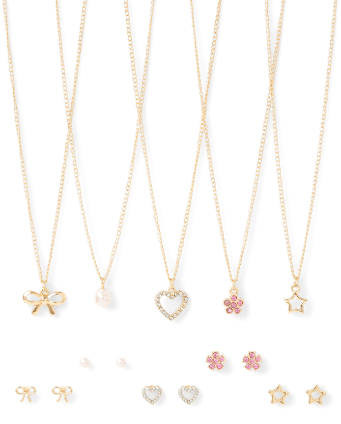 Girls Bow 10-Piece Jewelry Set