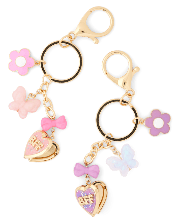 Lot de 2 porte-clés à breloques BFF pour filles
