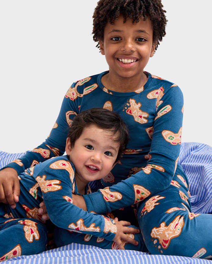 Boys Gingerbread Gamer Snug Fit Velour Pajamas