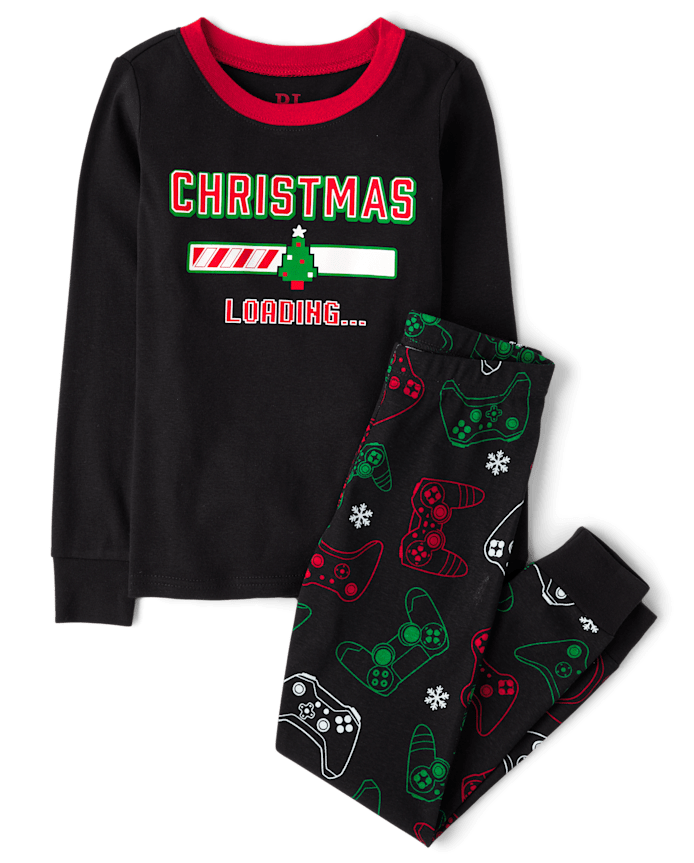 Kids Christmas Gamer Snug Fit Cotton Pajamas