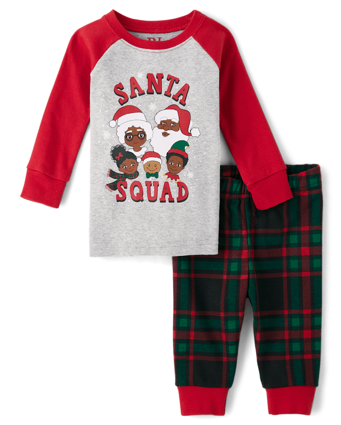 Baby And Toddler Matching Family Santa Squad Snug Fit Cotton Pajamas