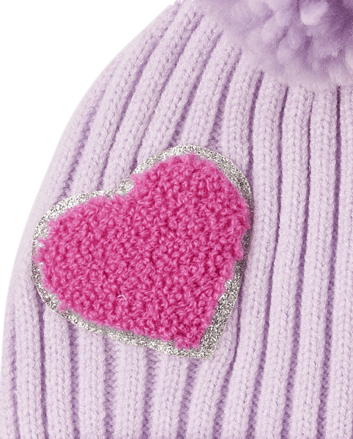 Toddler Girls Chenille Patch Pom Beanie