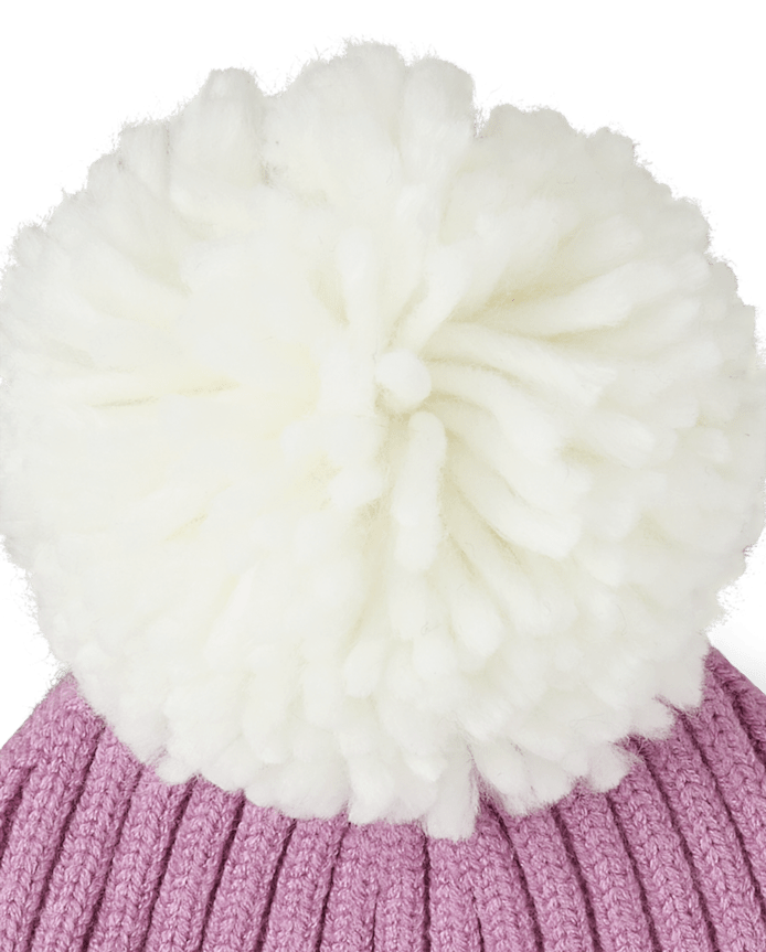 Toddler Girls Chenille Patch Pom Beanie