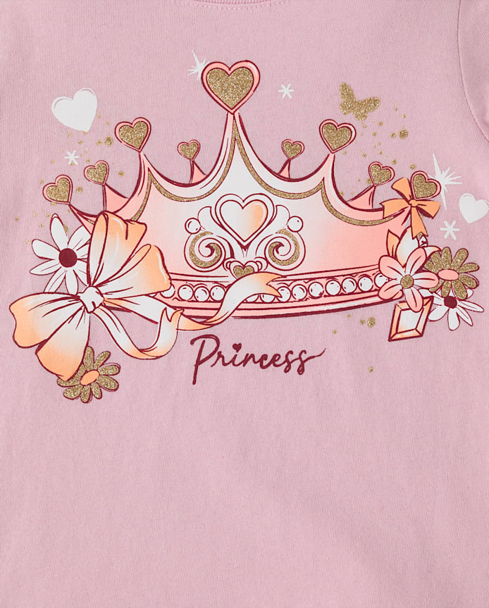 Baby And Toddler Girls Princess Crown Graphic Tee