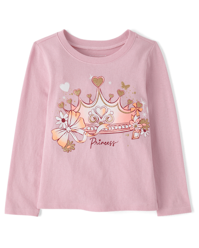 T-shirt graphique couronne de princesse pour bébés et petites filles