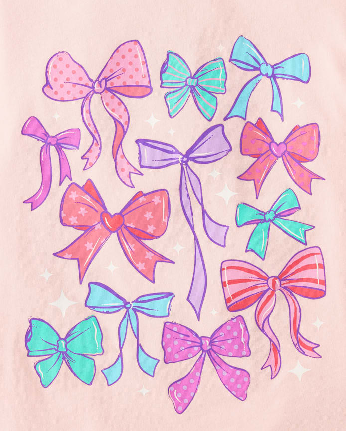 Baby And Toddler Girls Bows Graphic Tee