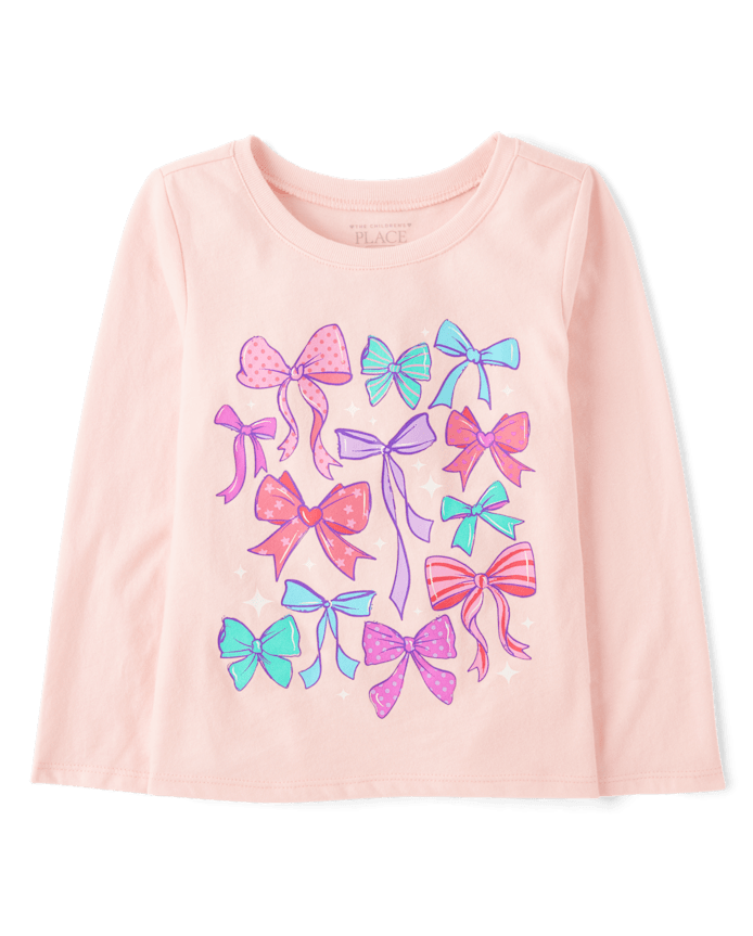 Baby And Toddler Girls Bows Graphic Tee