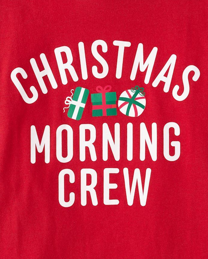 T-shirt graphique assorti pour enfants « L'équipe du matin de Noël » toute la famille