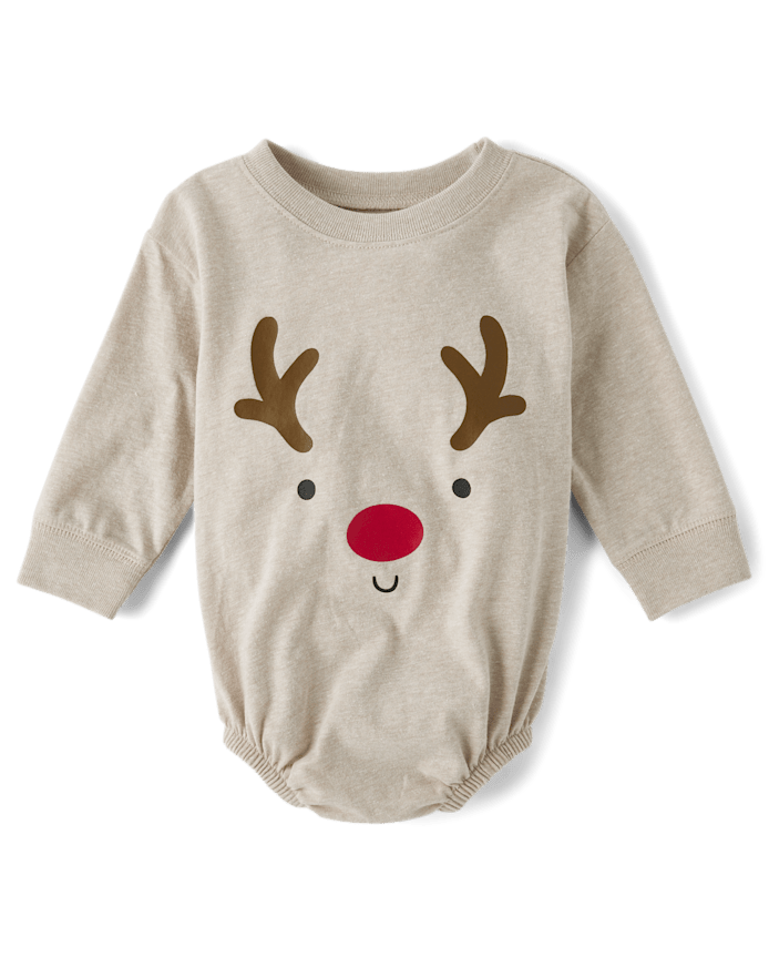 Baby Christmas Reindeer Graphic Bodysuit