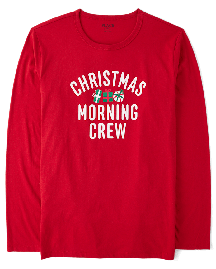 Adult Matching Family  Christmas Morning Crew Graphic Tee