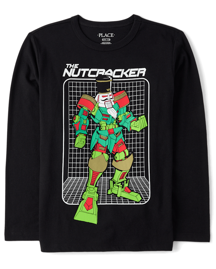 Boys Christmas Robot Nutcracker Graphic Tee