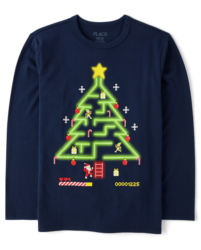 Boys Christmas Gaming Tree Graphic Tee