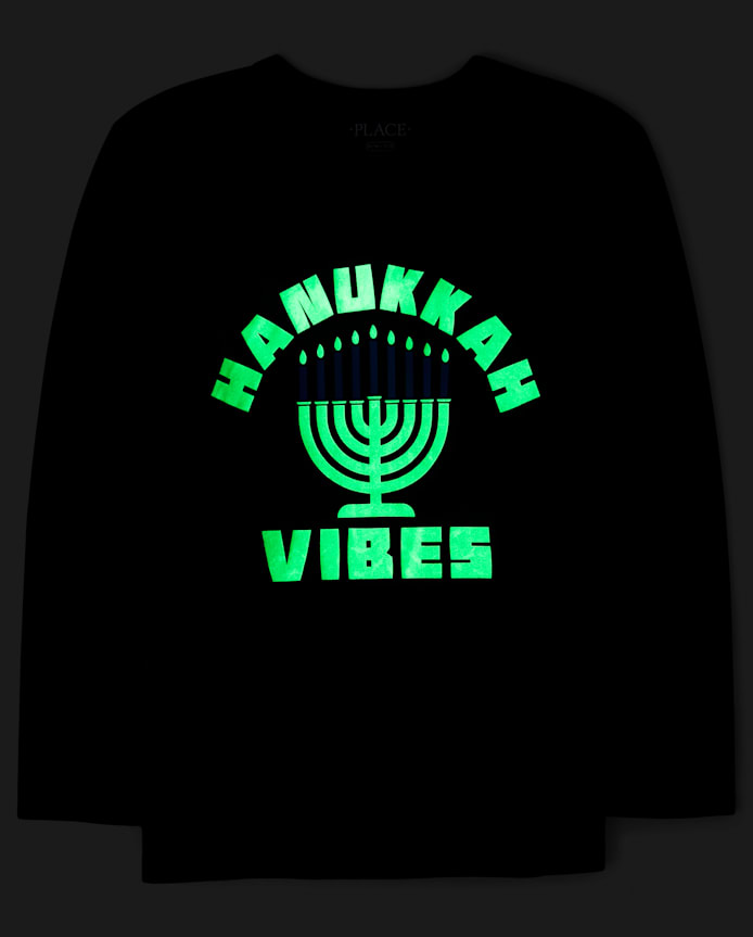 Boys Glow Hanukkah Vibes Graphic Tee