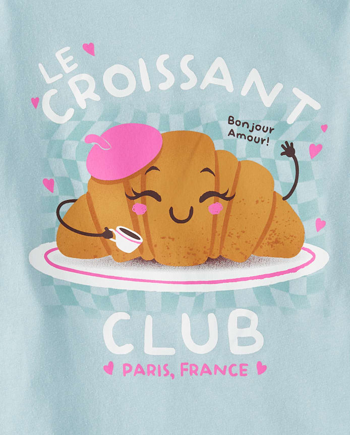 Girls Croissant Club Graphic Tee
