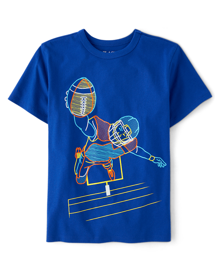 Boys Football Player Graphic Tee