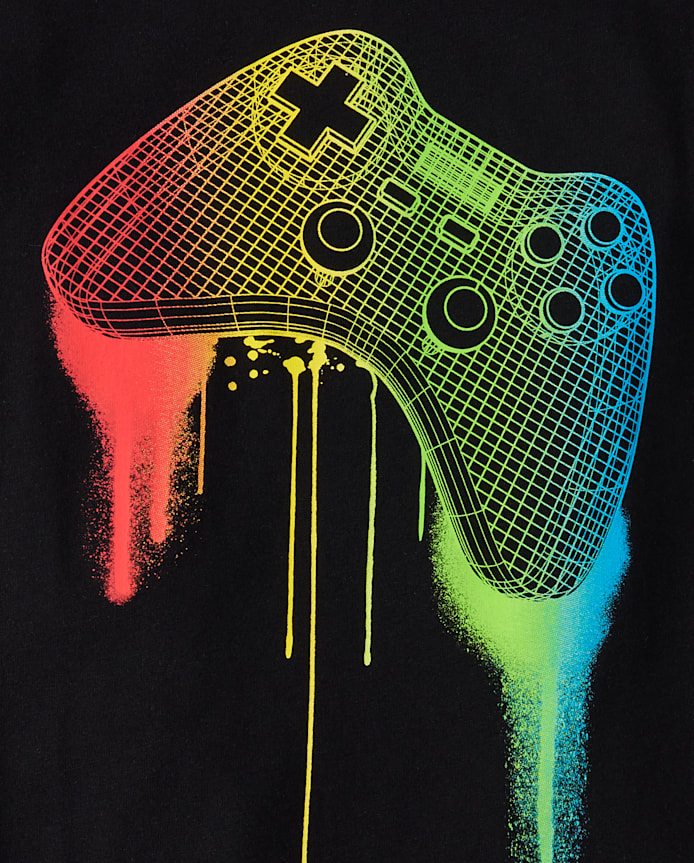 Boys Multicolor Game Controller Graphic Tee