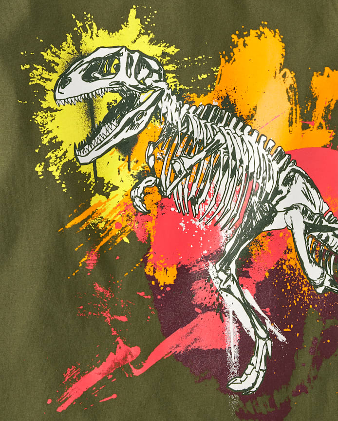 T-shirt graphique à éclaboussures de dinosaures pour garçon