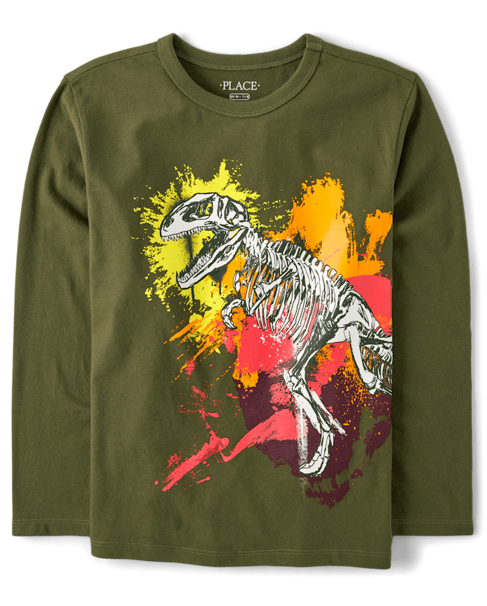Boys Dino Splatter Graphic Tee