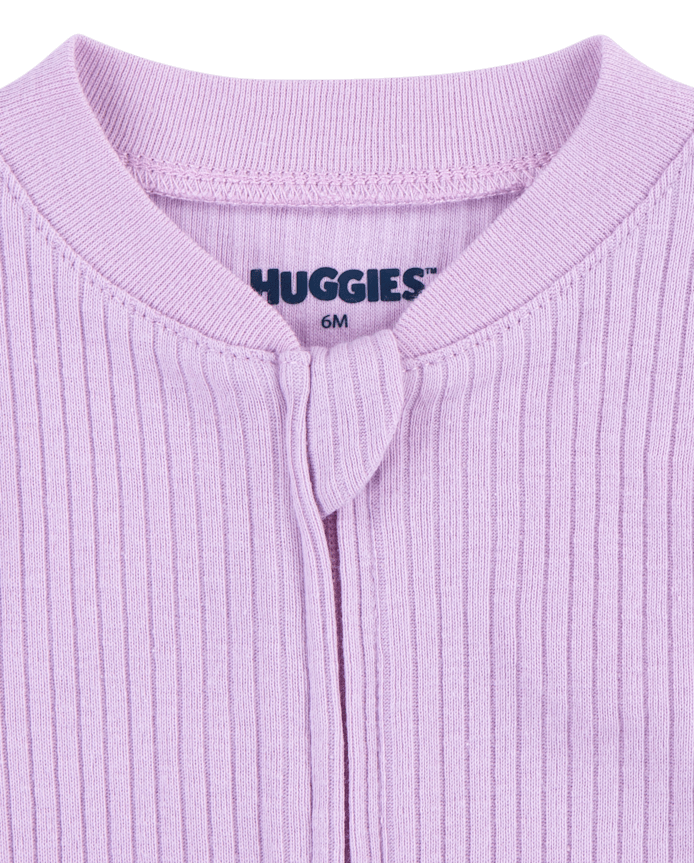 Baby Girls Huggies™ Ribbed Footed Coverall