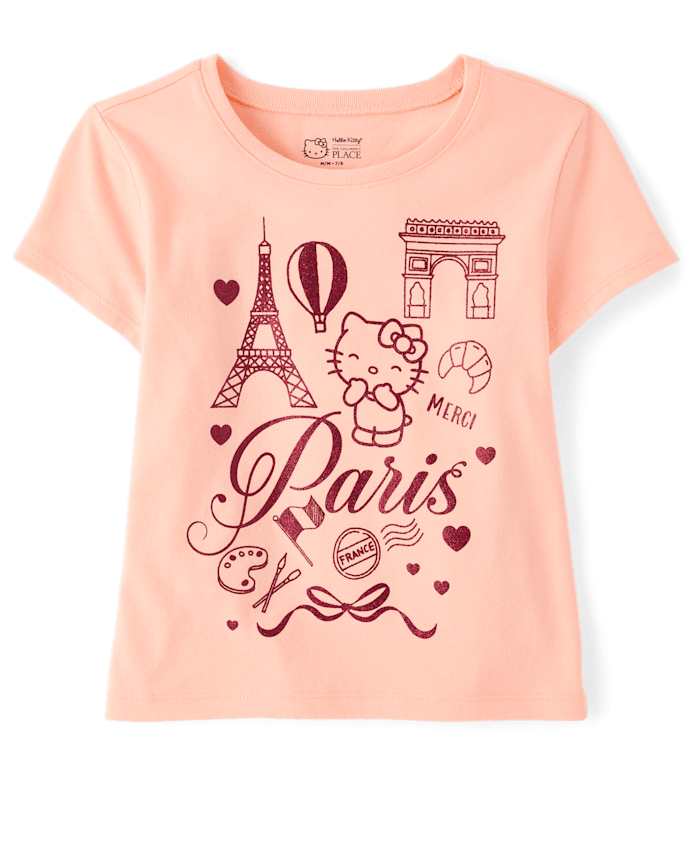 Girls Hello Kitty® Glitter Paris Baby Tee