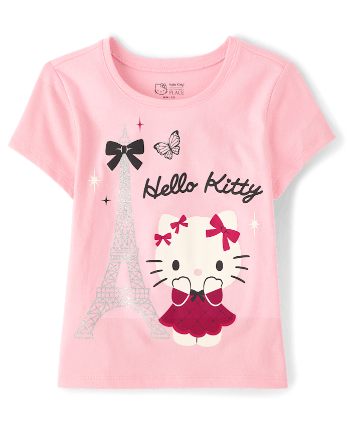Girls Hello Kitty® Glitter Eiffel Tower Baby Tee