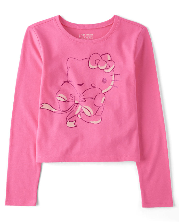 Girls Hello Kitty® Glitter Bow Baby Tee