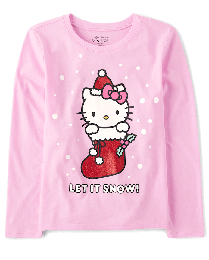 Girls Hello Kitty® Glitter Stocking Graphic Tee