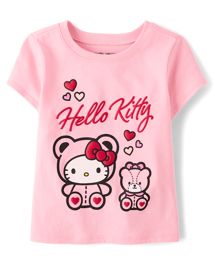 T-shirt graphique Hello Kitty® Puff Print Bear pour petite fille