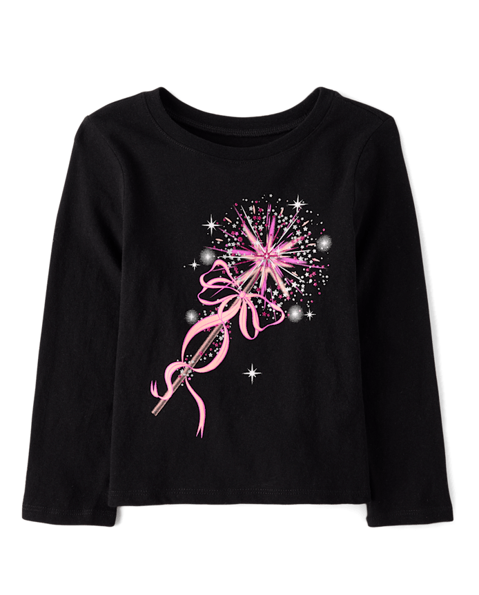 Baby And Toddler Girls Princess Wand Graphic Tee