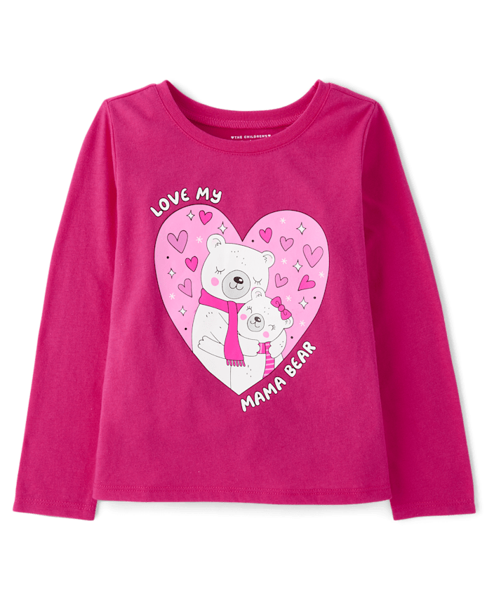 Baby And Toddler Girls Love My Mama Bear Graphic Tee