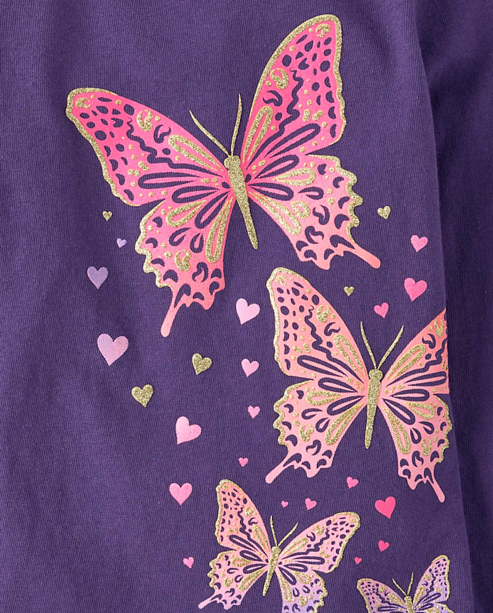 Baby And Toddler Girls Butterflies Graphic Tee