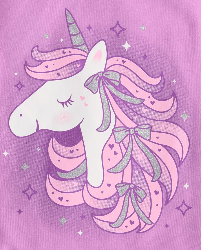 T-shirt graphique avec nœud licorne pour bébé et petite fille