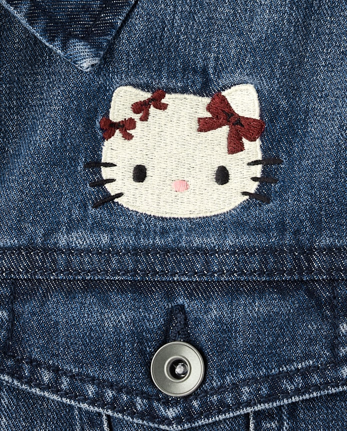 Girls Hello Kitty® Embroidered Denim Jacket
