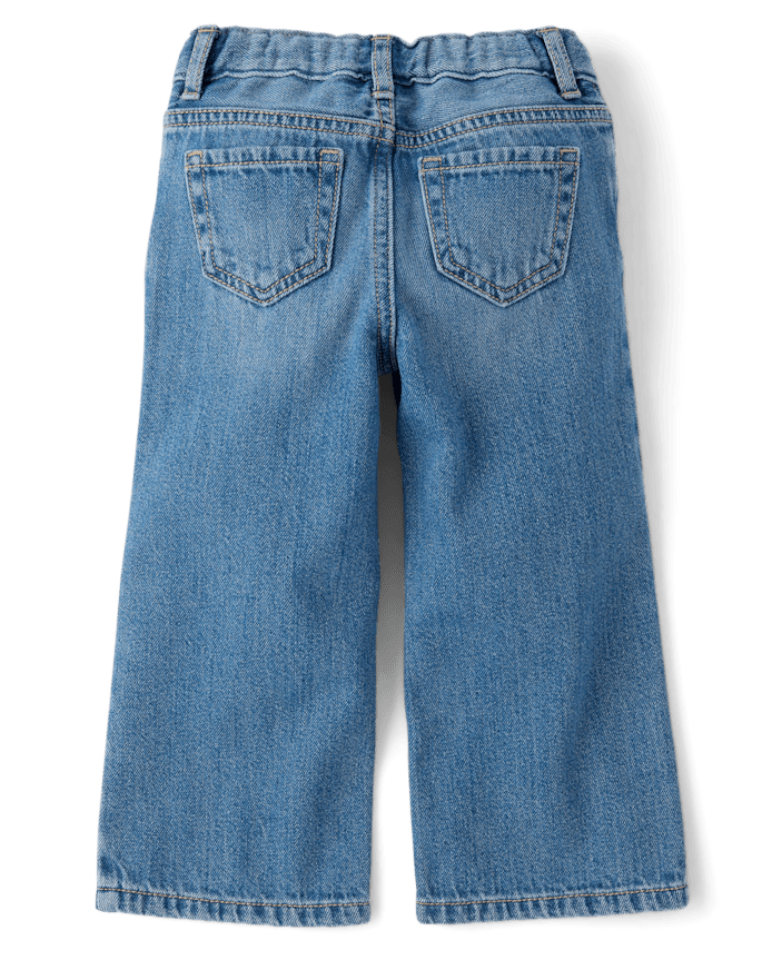Toddler Girls Foil Wide Leg Jeans