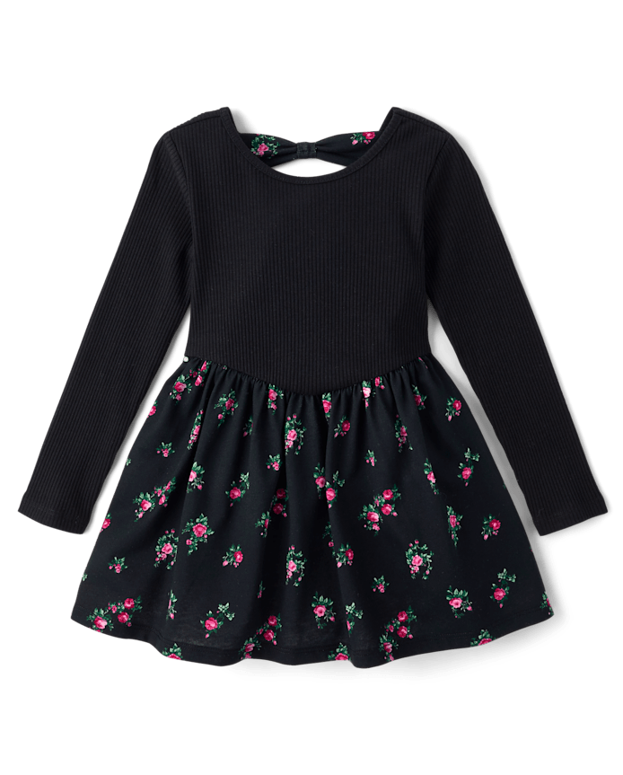 Robe à nœud floral dans le dos pour bébé et petite fille